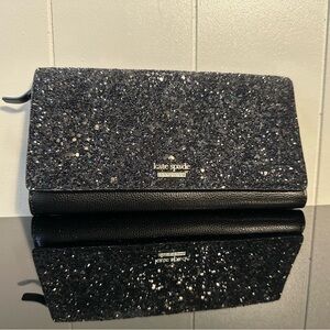 Kate Spade Glitter Clutch with Gold Chain